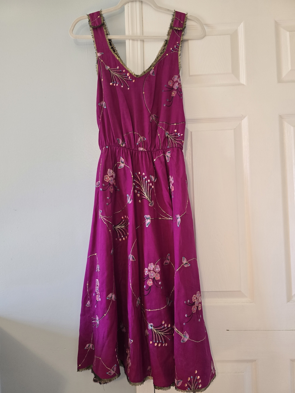 Tracy Feith Magenta Floral Midi Dress